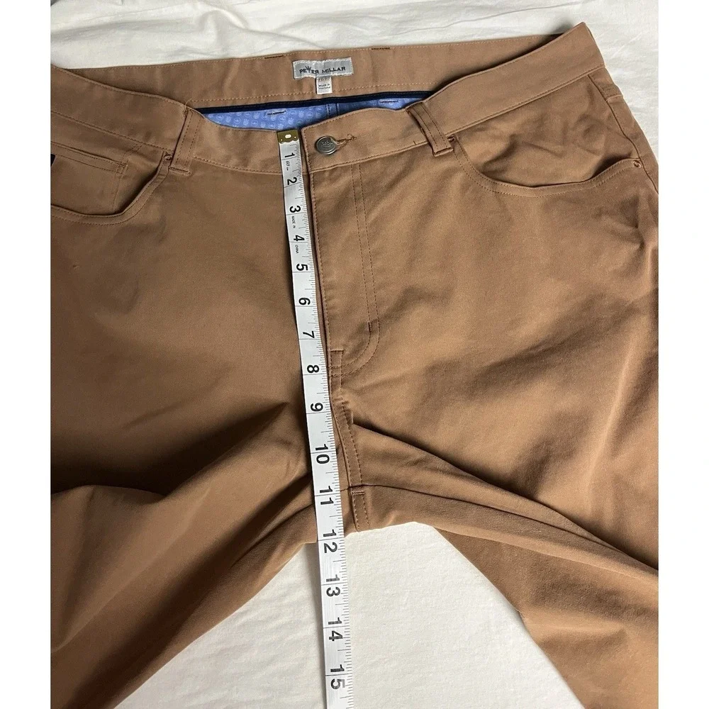 Peter Millar  Brown 36x30 Golf Performance Five-Pocket Pant Men's Cognac Brown
